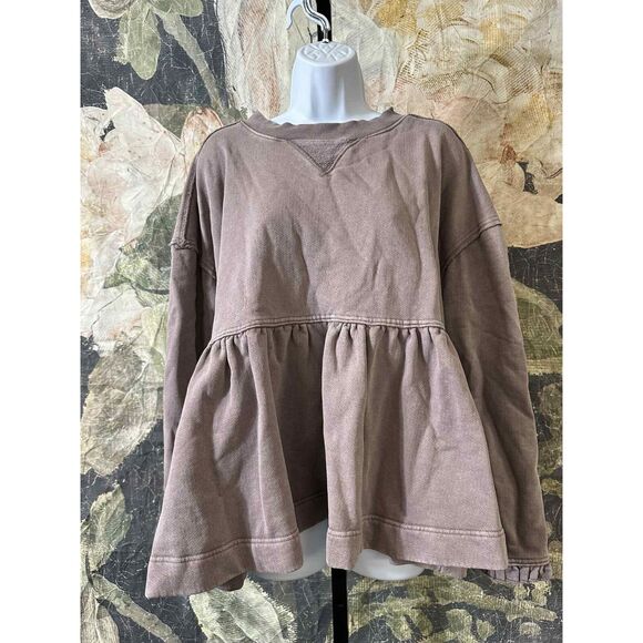 Free People Gray Peplum Sweatshirt - Picture 5 of 8